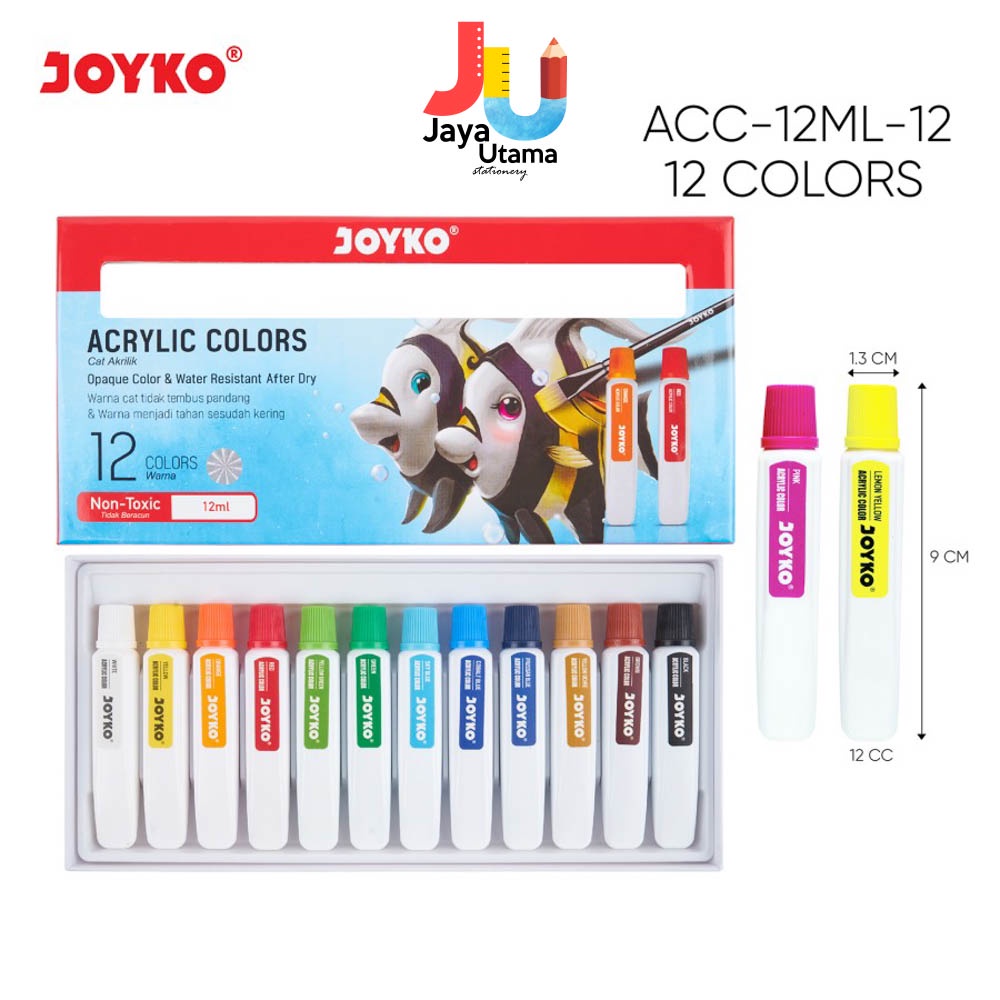 

Joyko Cat Acrylic Lukis Akrilik 18 warna 12 ml