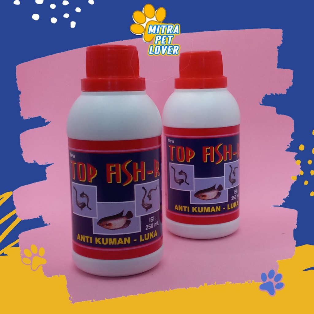 OBAT LUKA IKAN - TOP FISH MERAH 250 ML ORIGINAL - TOPFISH MENYEMBUHKAN PERIH SIRIP EKOR KULIT DAN INSANG AMPUH AMAN MEMPERCEPAT PEMULIHAN - MURAH - PET ANIMAL HEALTHCARE AND VETERINARY TAMASINDO OBAT DAN VITAMIN HEWAN BINATANG PELIHARAAN MITRAPETLOVER