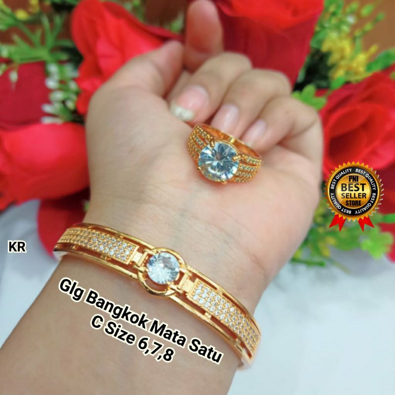 GELANG BANGKOK FREE CINCIN MATA SATU-GOLD LAPIS EMAS