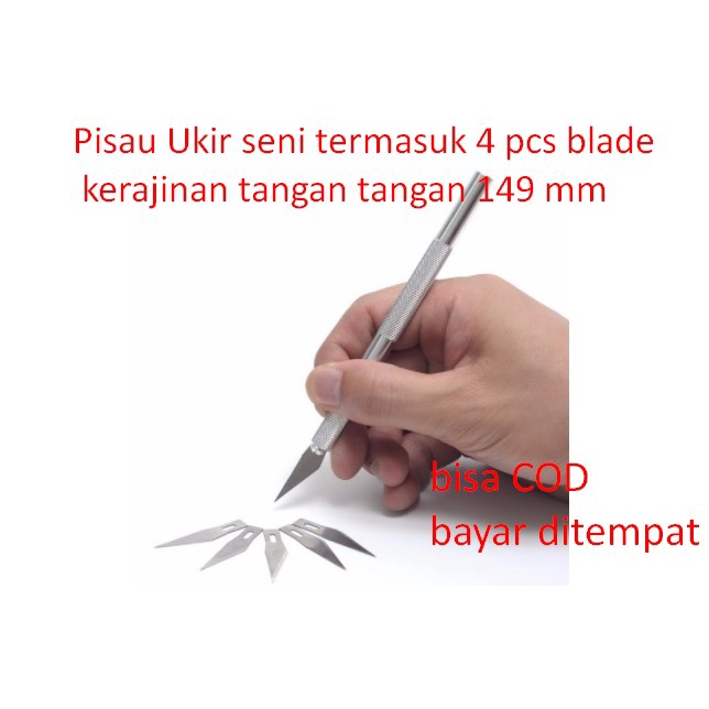 

UKIR-ALAT- PISAU UKIR SENI TERMASUK 4 PCS BLADE KERAJINAN TANGAN TANGAN 149 MM -ALAT-UKIR.