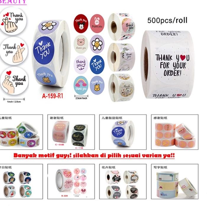 

◀ PREMIUM IMPORT - 1 Roll (500 PCS) Sticker Label Makanan Tulisan Thank You For Your Order I Stiker Packing I Stiker Terimakasih バ