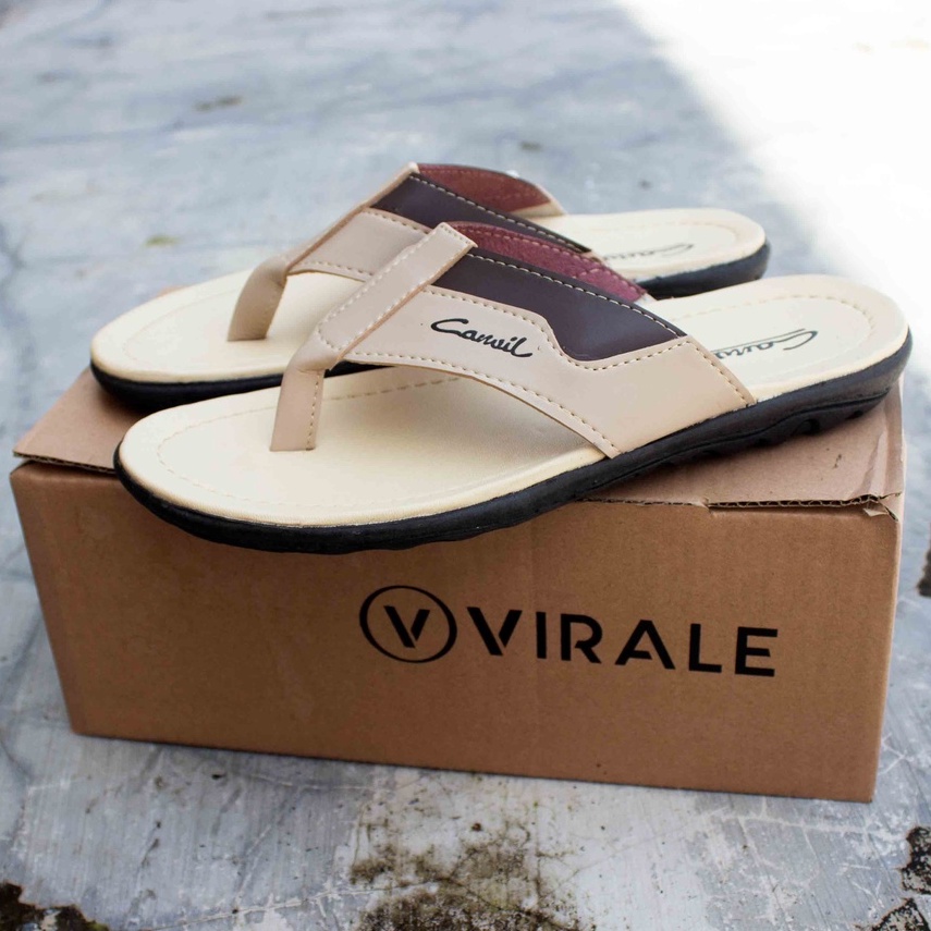 Sandal Jepit Pria Virale - Sandal Casual - Sandal Japit Pria CVL-01 PUTIH