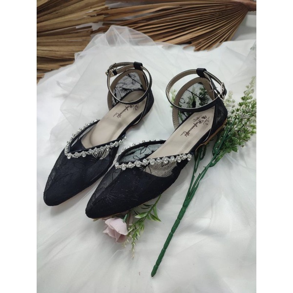 flatshoes  azwina hitam sepatu wanita