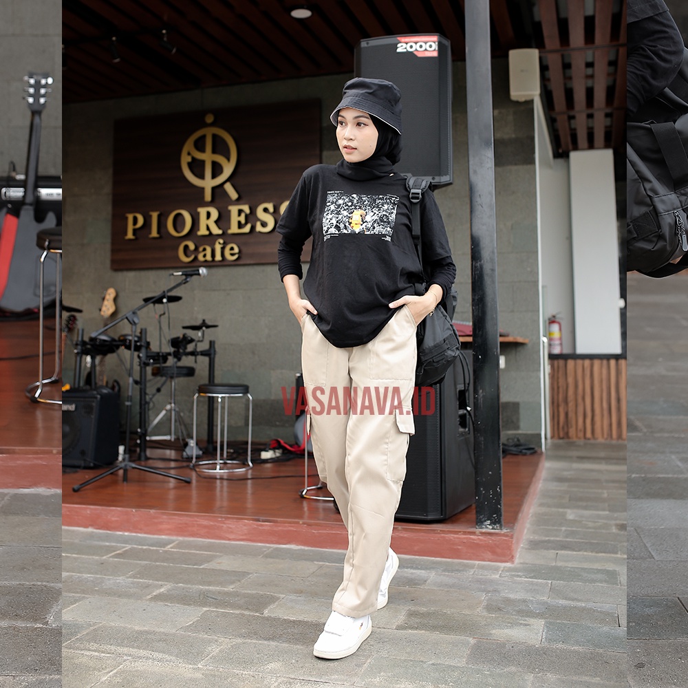 STACIE PANTS POCKET BIG SIZE M-XXXXL |  CELANA PANJANG CARGO HIGHWAIST PRIA WANITA | CELANA KARGO UNISEX