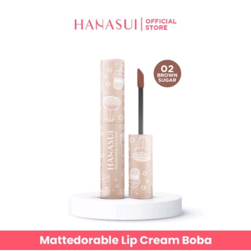 ✨SHASYA✨HANASUI LIP CREAM BROWN SUGAR MATTEDORABLE BOBA EDITON BEST SELLER PRODUCT