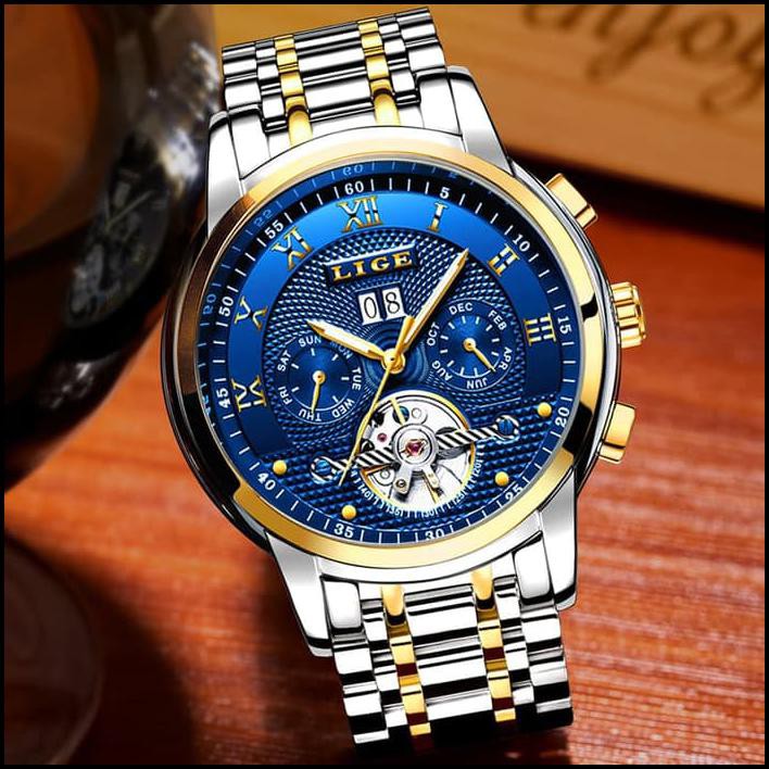 Jam Tangan Pria Automatic Mechanical Watch Lige Lg941 Original