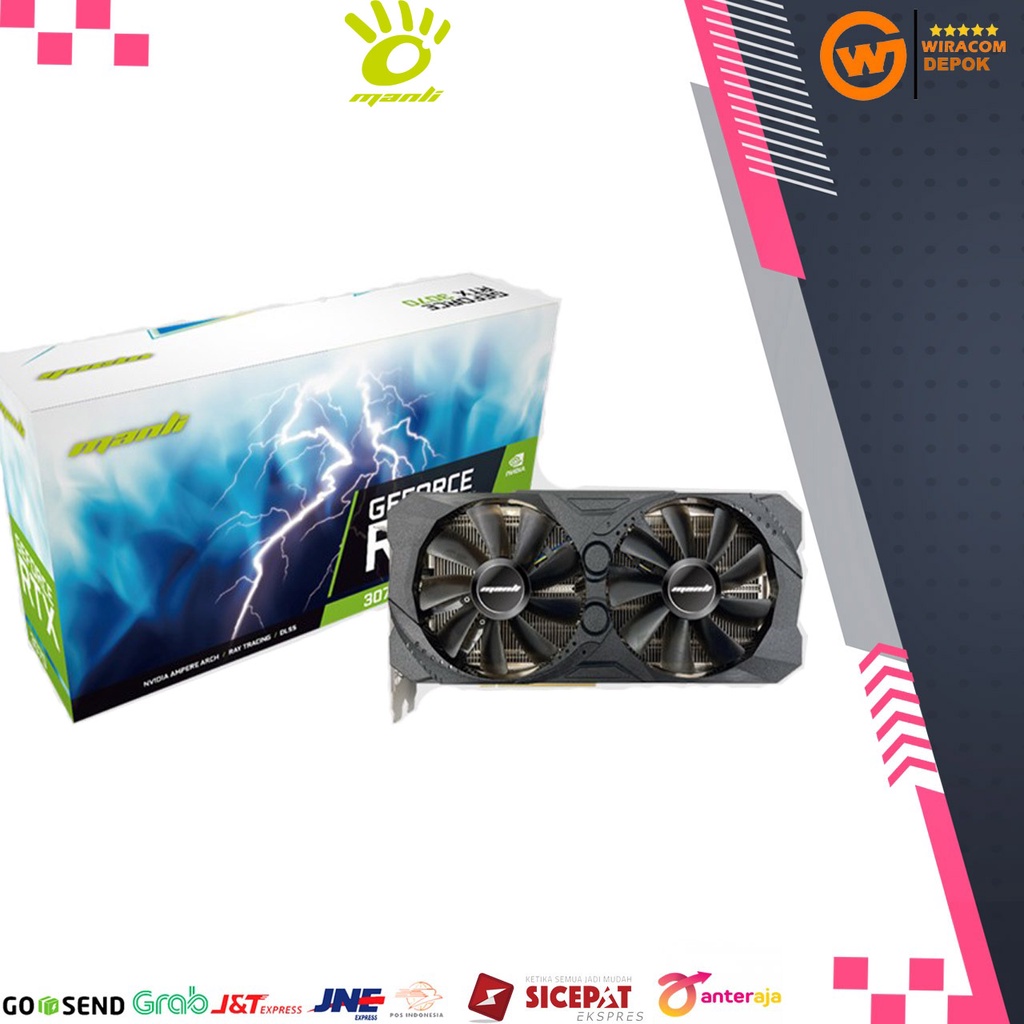 Manli GeForce RTX 3070 8GB GDDR6 RTX3070 RTX-3070 LHR GARANSI RESMI