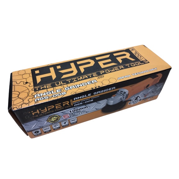 MESIN GURINDA HYPER AGS-008 4&quot; 650W/Mesin Gerinda Gurinda Tangan Angle Disc Grinder MT90 100mm 4&quot; Inch berkualitas