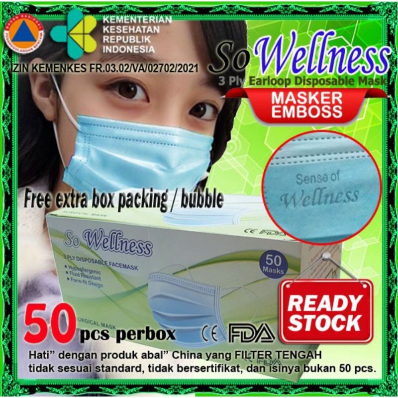 Masker Wellness Emboss - Masker 3Ply