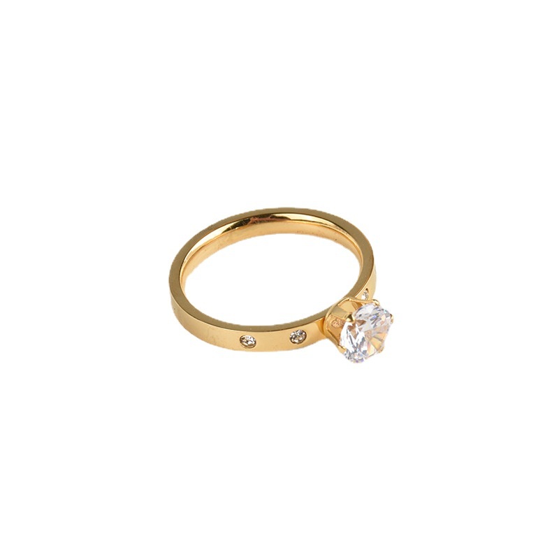 Cincin zircon mata satu titanium korea anti karat