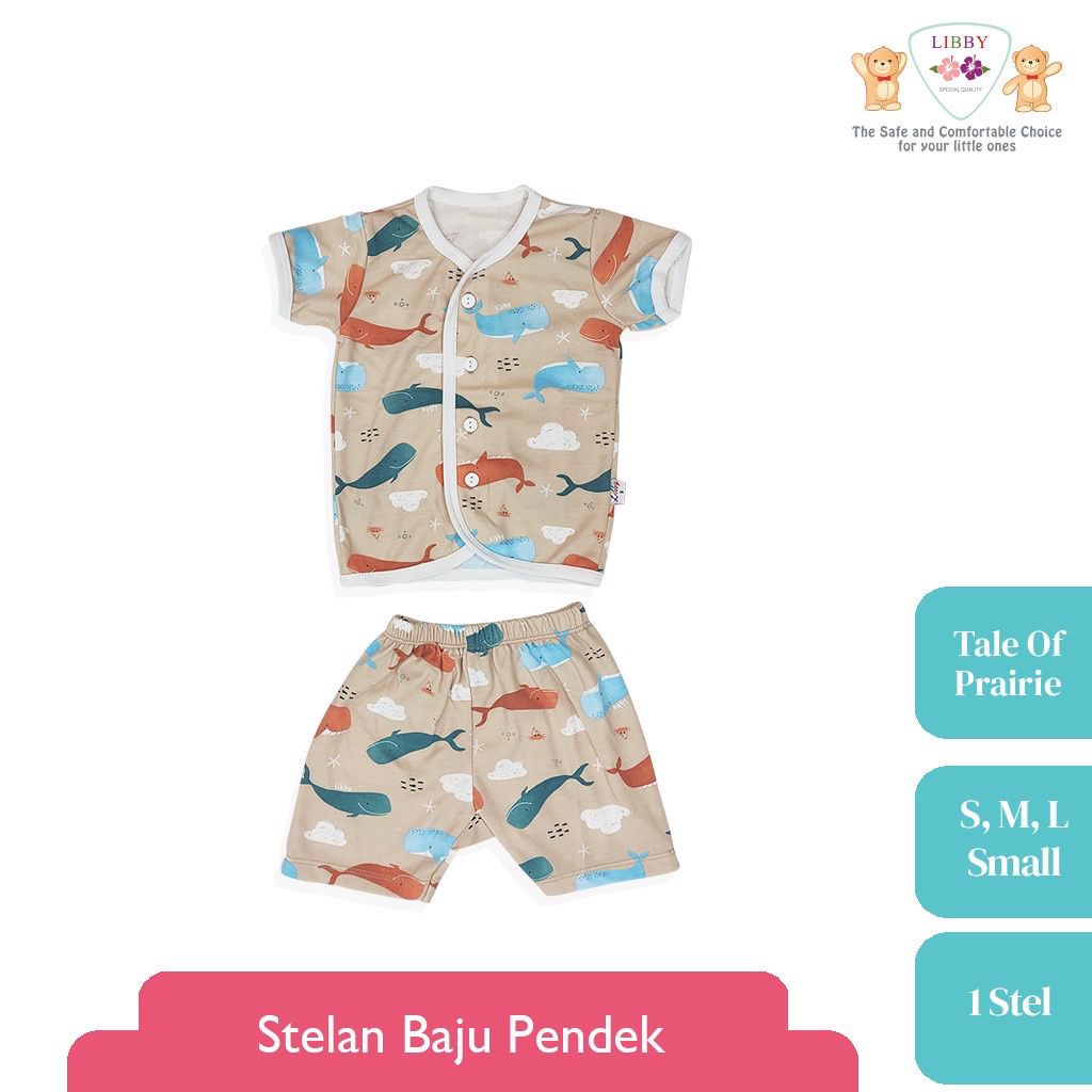 Libby Setelan Pendek kancing depan Tale of Prairie / Libby Baju bayi/Libby Tale of Prairie