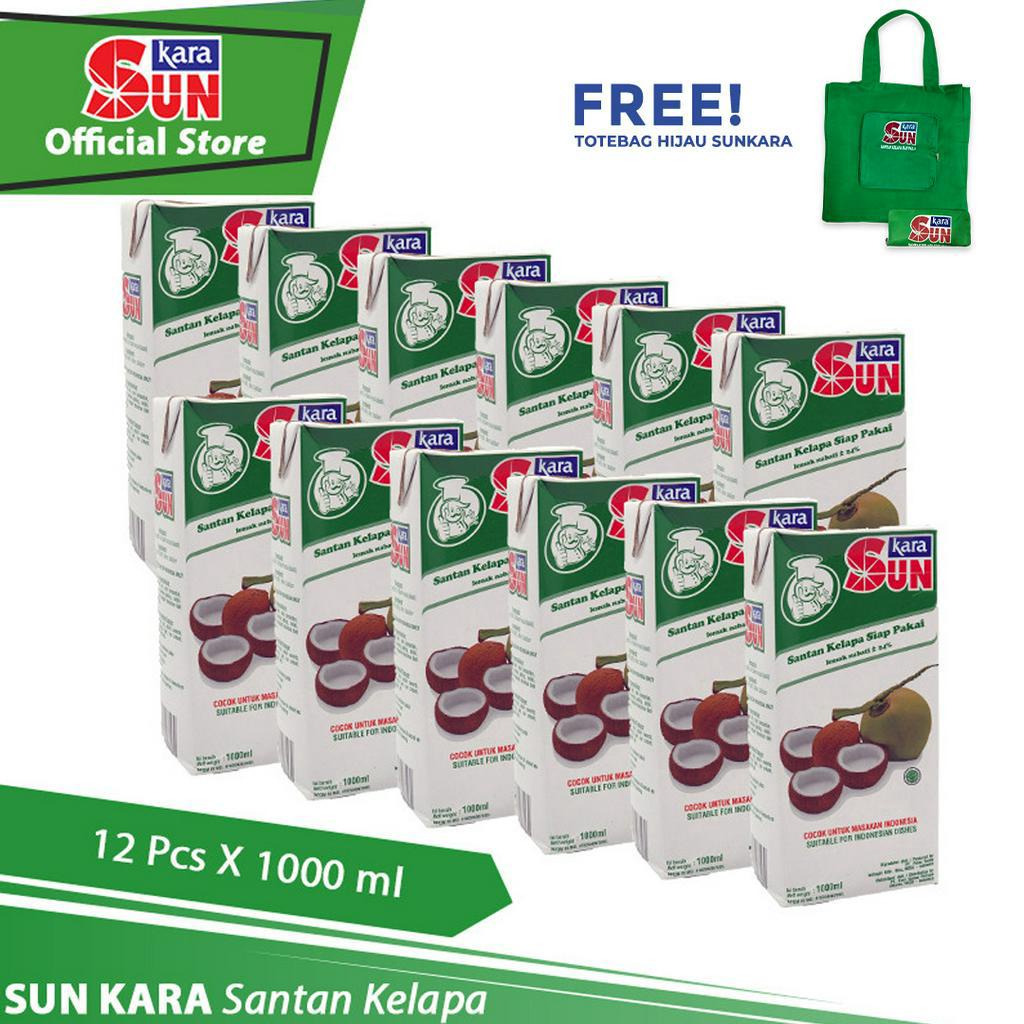 

CTN - SUN KARA Santan Kelapa (Coconut Cream) 1L Free Totebag Hijau Sunkara