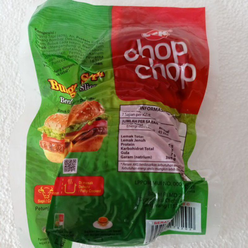 

Chop Chop Burger Sapi 250g