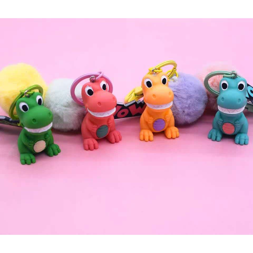 GANTUNGAN KUNCI DINOSAURUS WOW BULU-BULU / KEYCHAIN DINOSAURUS / GANTUNGAN KUNCI LUCU