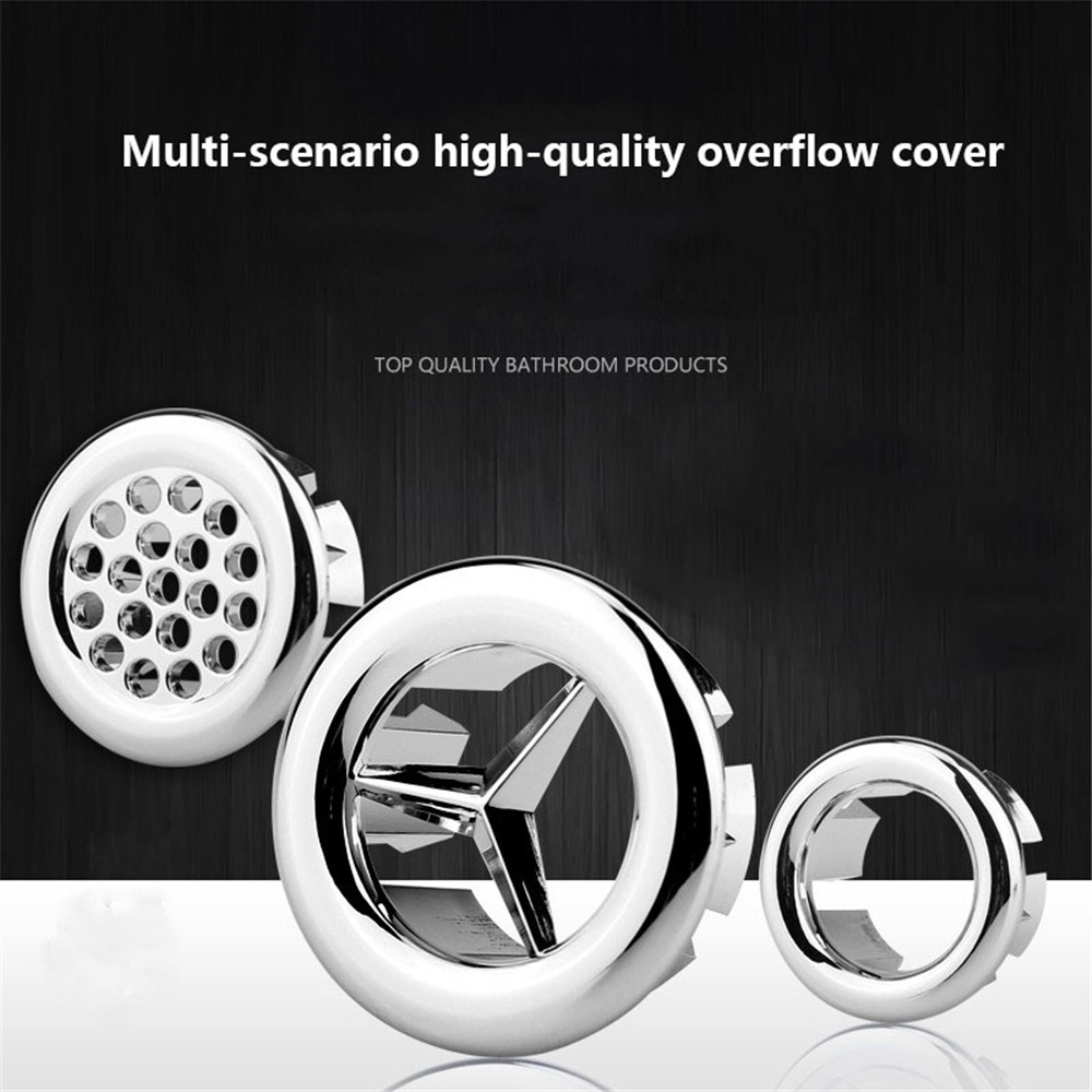 2 Pcs ABS Universal Lubang Wastafel Bulat Overflow Cover Wastafel Dekoratif Wastafel Overflow Plug | Aksesoris Kamar Mandi Dapur