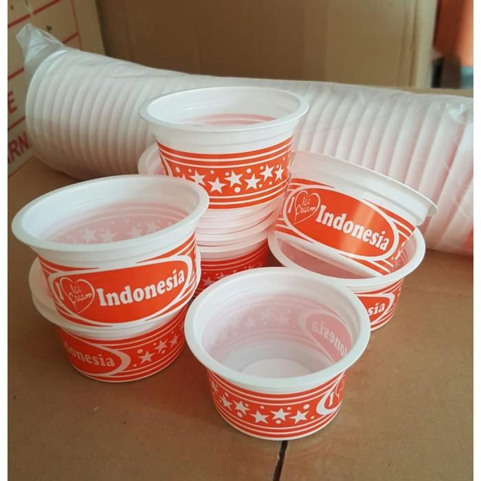 Gelas Cup Es Krim/Cup Plastik 70 Ml I Love Indonesia