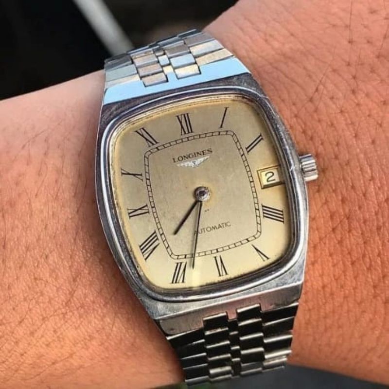 jam tangan original Longines Rectangular super thin case Automatic