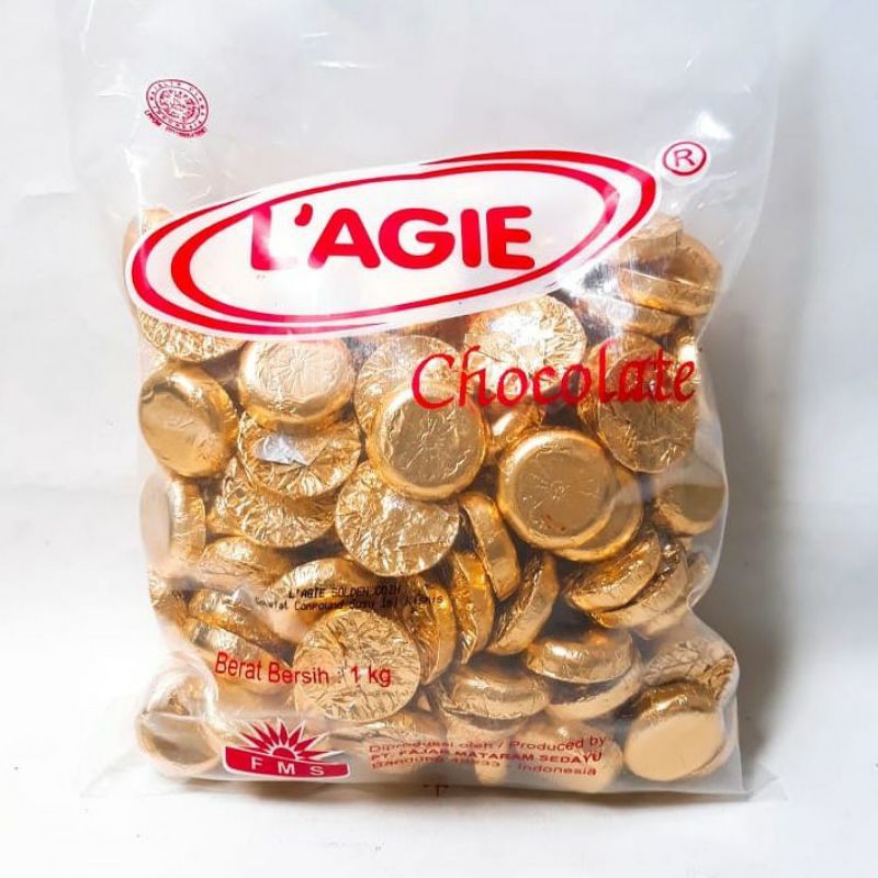 

( 1kg ) Coklat L'agie coin isi kismis raisin Lagie golden koin isi kismis