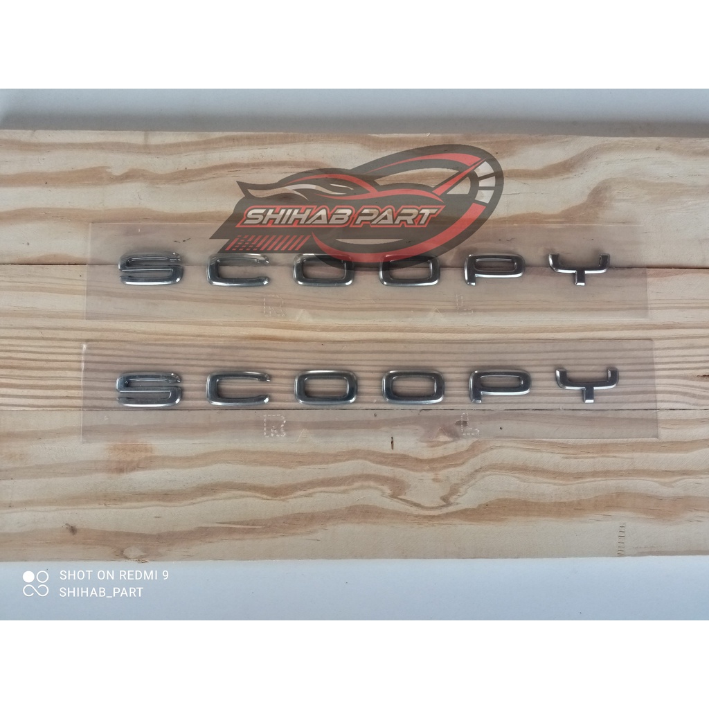 stiker emblem motor scoopy crome 2021 decal logo timbul original