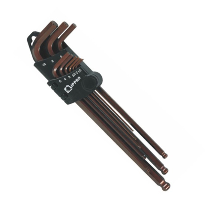 LIPPRO KUNCI L SET 9 PCS LONG BALL POINT HEX KEY 168LS