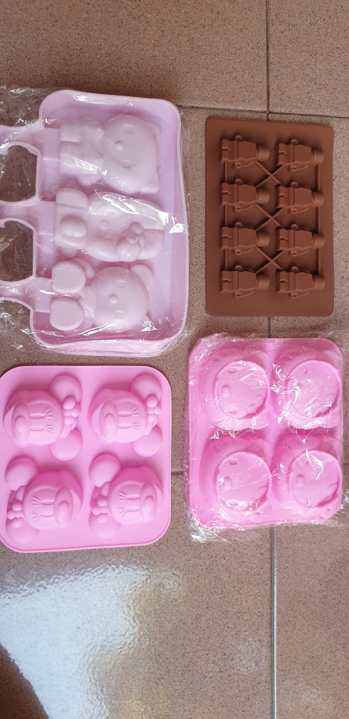Cetakan Silicon Minnie Mickey Mouse Disney/ Cetakan Coklat / Cetakan Jelly / Cetakan Es Batu Bento