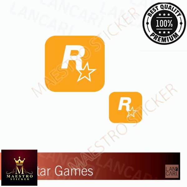 

M.STICKER Sticker Cutting Rockstar Games Vinyl Cut Stiker - Merah
