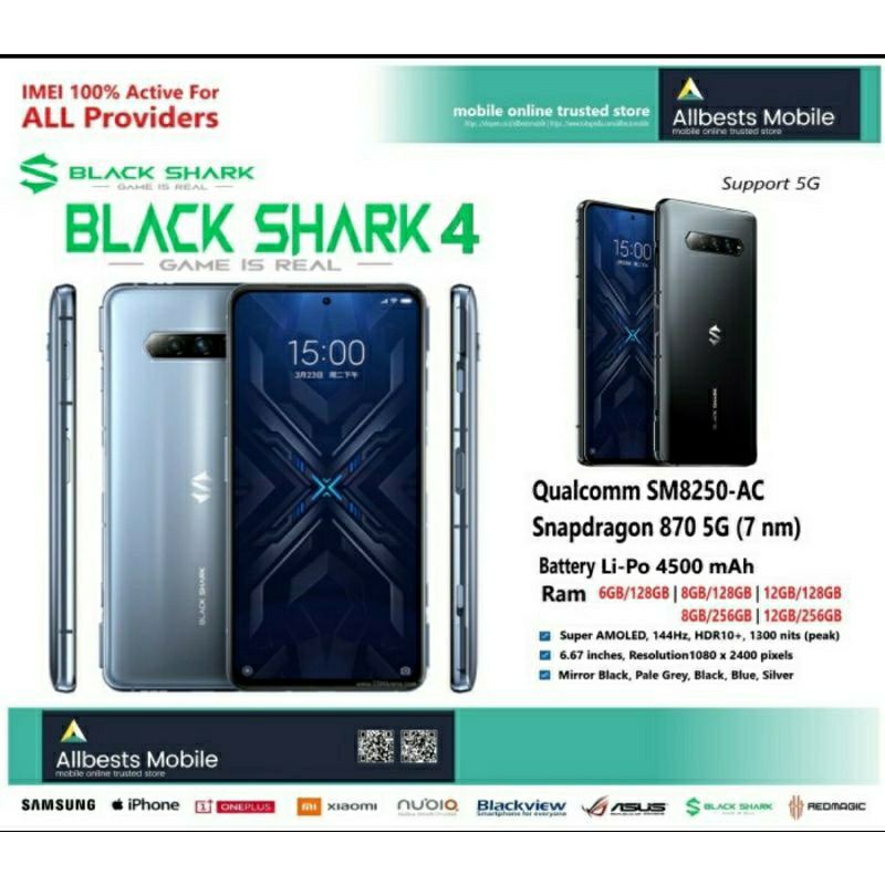 Xiaomi BlackShark 4 5G RAM 6GB/128GB 8GB/128GB 12GB/128GB 8GB/256GB 12GB/256GB  Original New BNIB