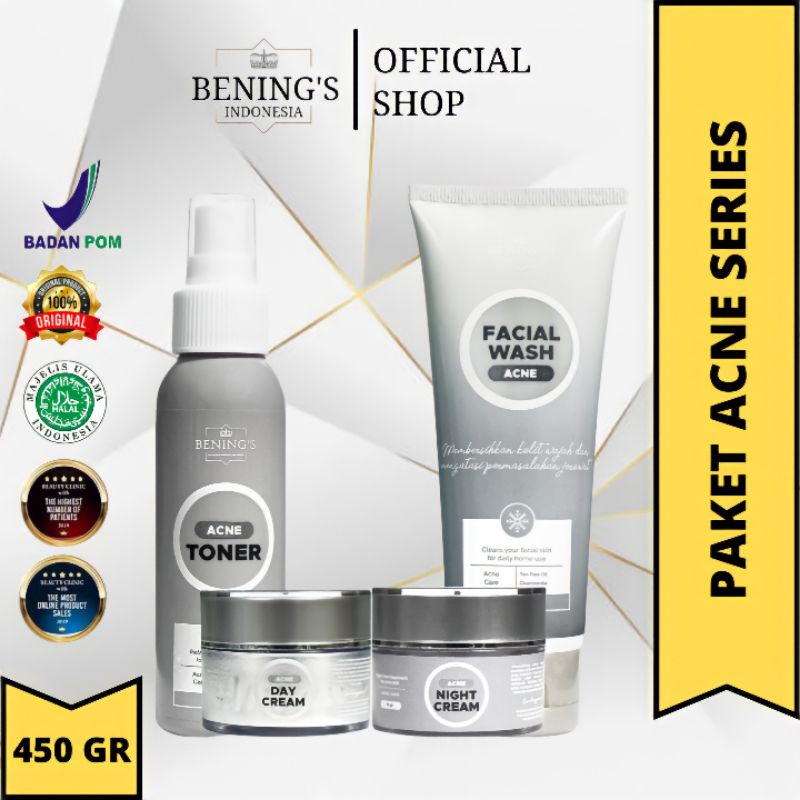 Skinmology Paket 5in1 Acne Expert Series Berjerawat | Bening Skincare | Skinmology Benings