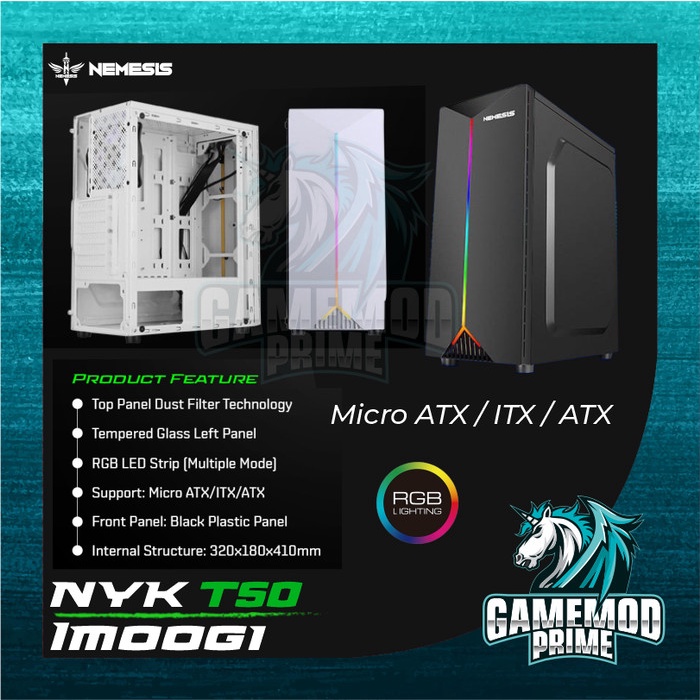 CPU CASE GAMING Casing NYK T50 Imoogi MAGNETIC TEMPERED GLASS ATX