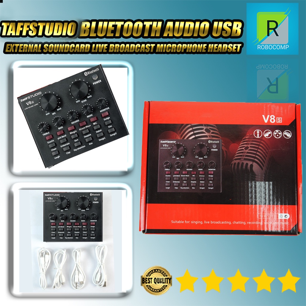 Mixer Audio External Soundcard Live Broadcast Microphone Headset - V8U