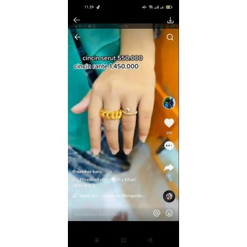 Cincin rantai emas asli kadar 8k