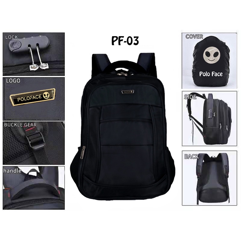 Polo Face - Tas Laptop Ransel Pria Import Tas Punggung Casual Pria Tas Polo Original 18 inc