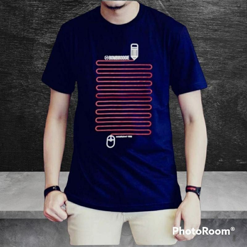 kaos boombogie original/kaos distro-NAVY SPIDOL