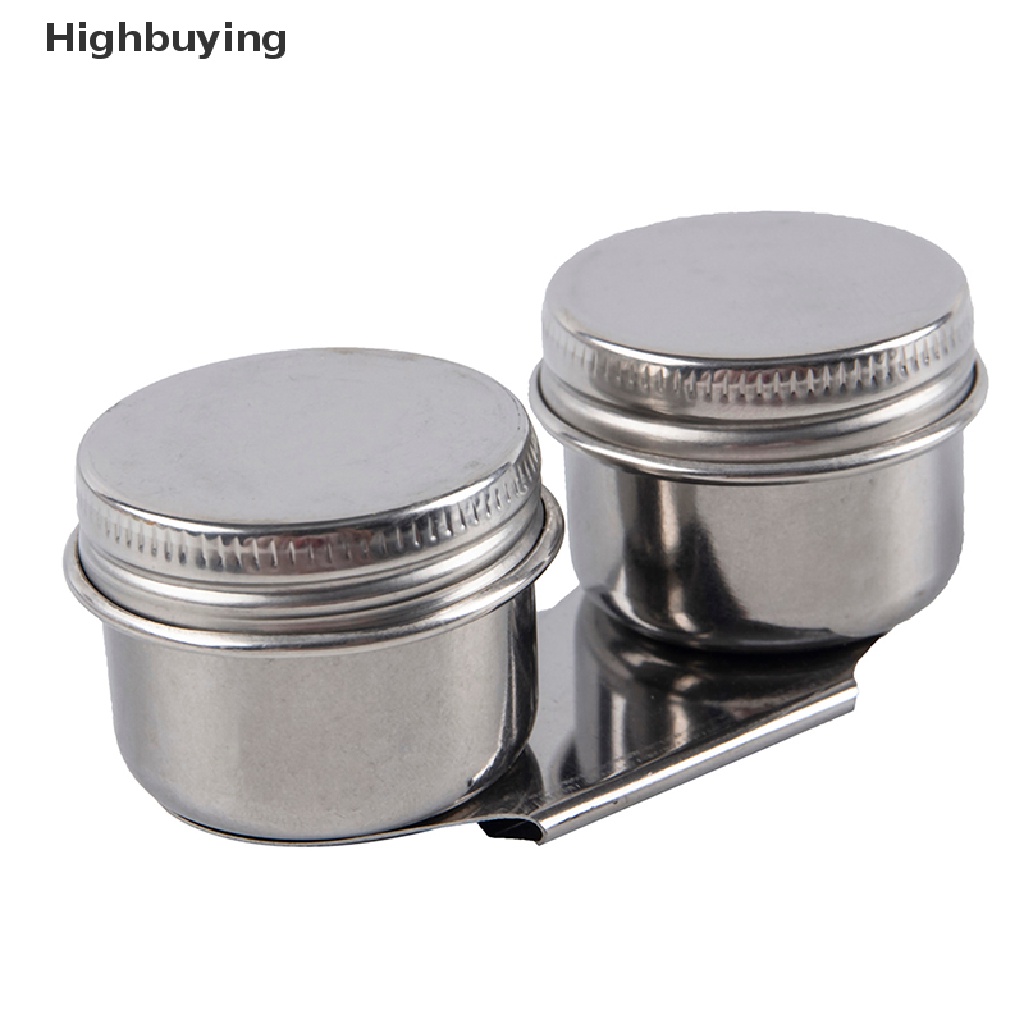Hbid Paing Cup Palet Ganda Bahan Stainless Steel Dengan Tutup Untuk Cat Minyak / Air Akrilik Glory