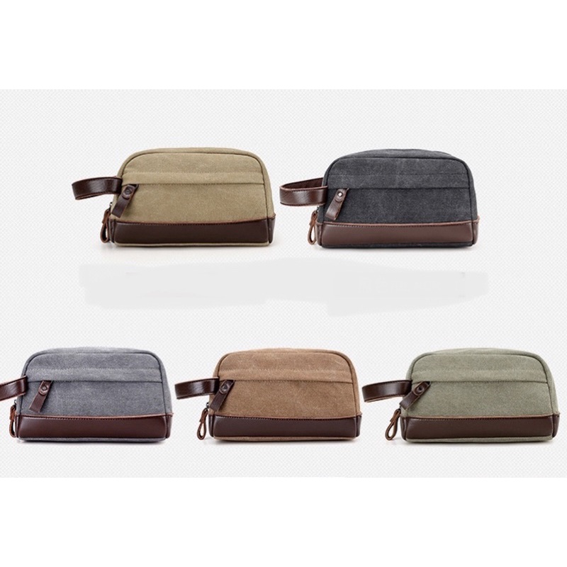 Tas Tangan Kanvas Pria Clutch Pouch Bag Canvas Handbag 1279