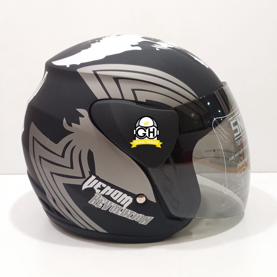 Helm Evo Venom Abu-abu Helem Helmet SNI Dewasa