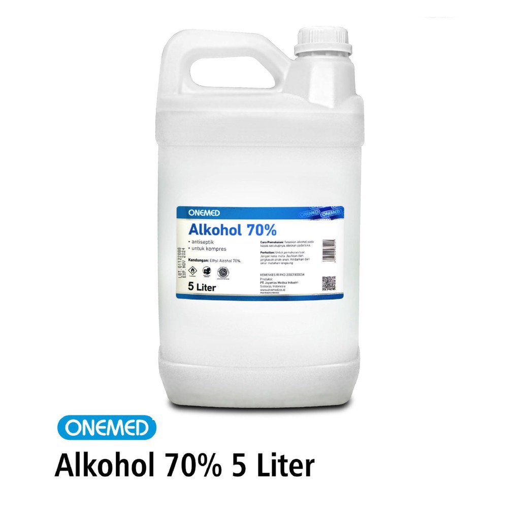 Alkohol 70% 5 Liter / Onemed Alkohol 70% 5 Liter / Alkohol Onemed 5 Liter Galon