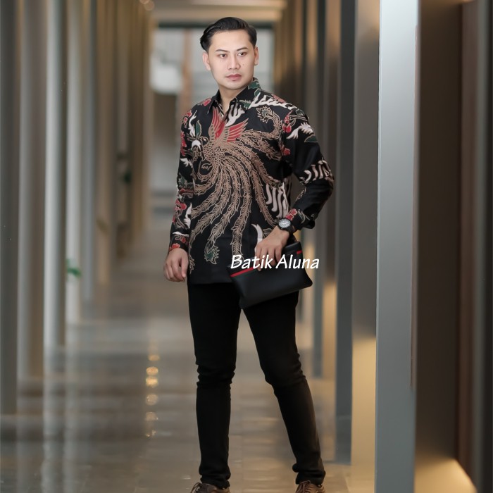 Kemeja Batik Pria Lengan Panjang Premium Slimfit Modern Full Furing Baju Batik Pria Lengan Panjang Modern Original Limited Edition Premium Mewah Ori BATIK ALUNA