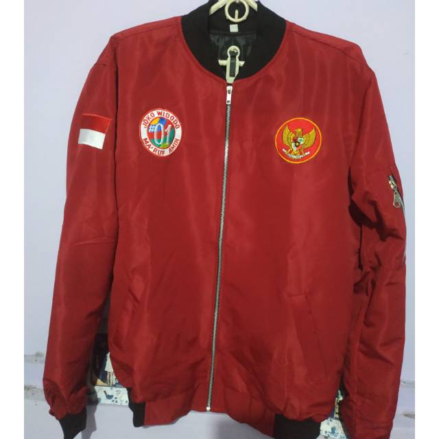 JAKET BOMBER JOKOWI AMIN 01 MERAH / JAKET TKN JOKOWI KOALISI
