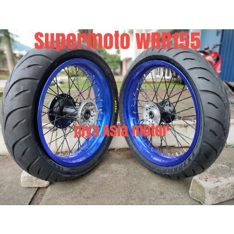 Sepaket Velg Supermoto Yamaha WR 155 WR155 - Paket Velg Super Moto WR155 WR 155 Plus Ban Warna Bebas