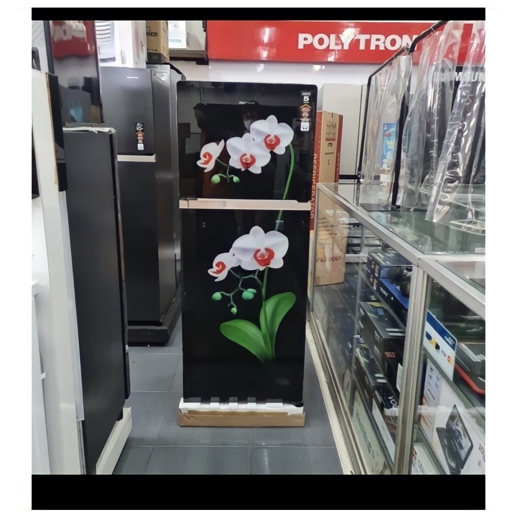 Polytron Kulkas 2 Pintu 220L Belleza Jumbo Tempered Glass PRW 23MOW 23MO