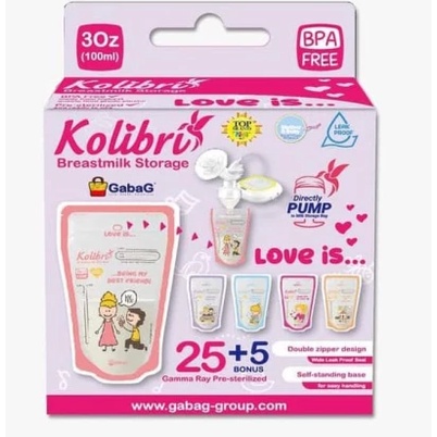 KANTONG ASI NATURAL MOMS /KANTONG ASI LOVE STORY 100 ML ISI 30 PC
