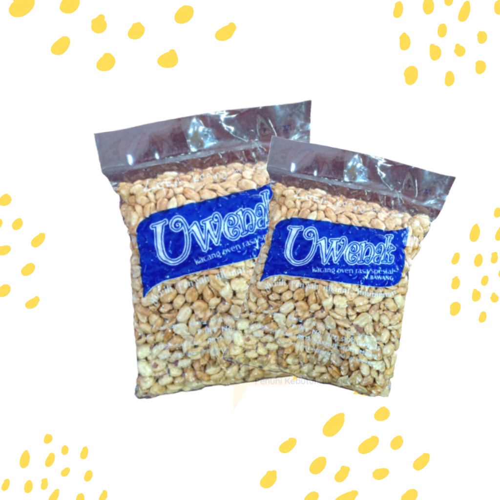 Kacang Oven Uwenak Jumbo - Kacang Open Rasa Bawang 375gr