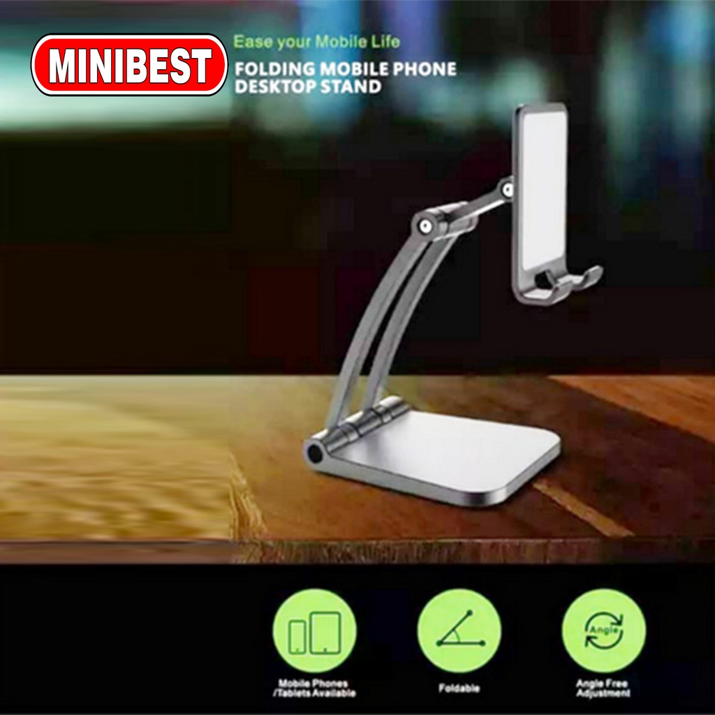 Minibest Holder tablet Hp Full Stainless Folding Mobile Phone Desktop Stand Q-009