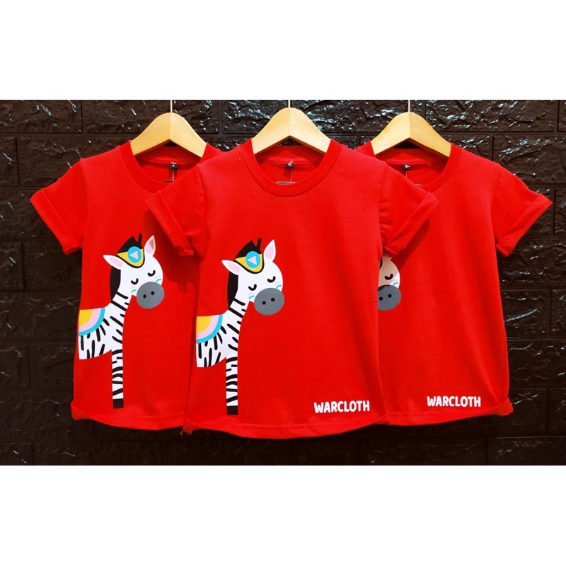 Promo Termurah Baju Kaos Anak Distro zebra merah katun asli realpict Bahan Adem
