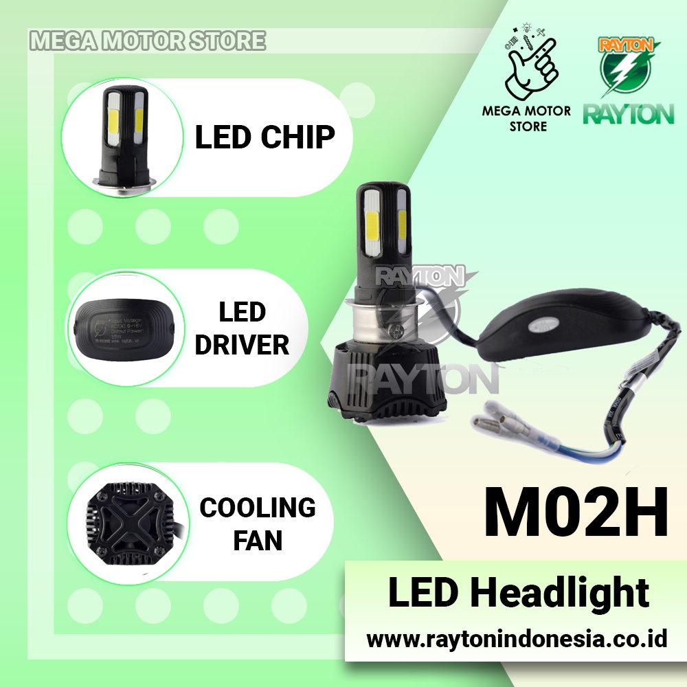 Lampu Motor RAYTON RTD M02H LED 4 Sisi 42 Watt Headlamp LED ORIGINAL