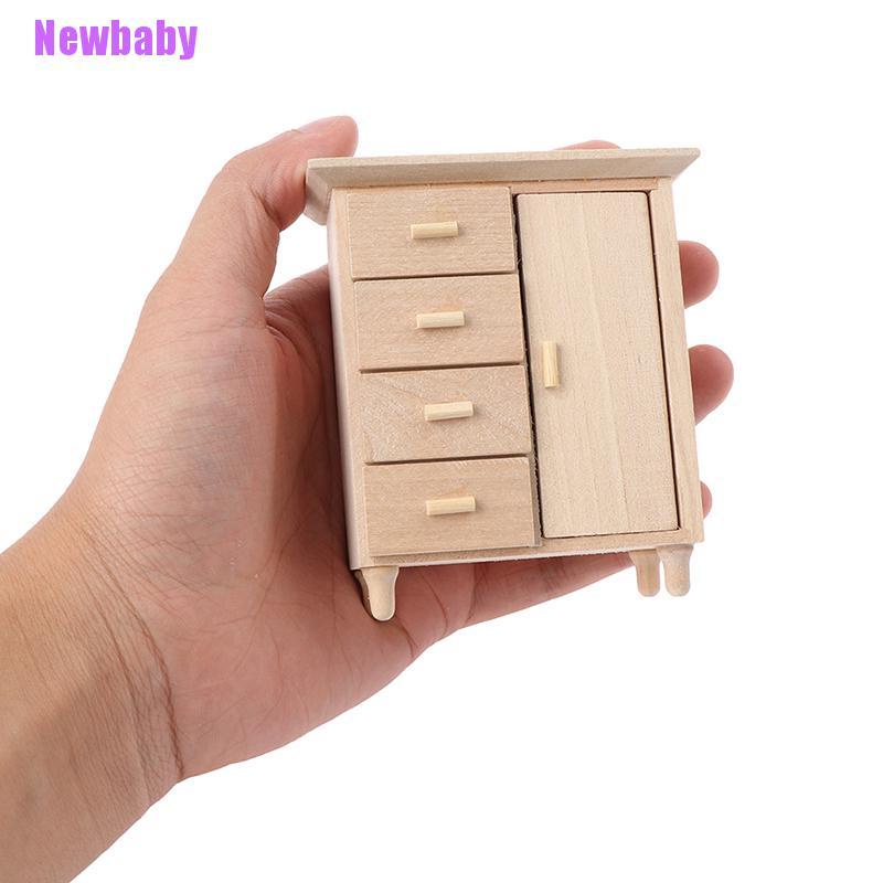 (Newbaby) Miniatur Lemari Kayu Skala 1: 12 Untuk Dekorasi Rumah Boneka