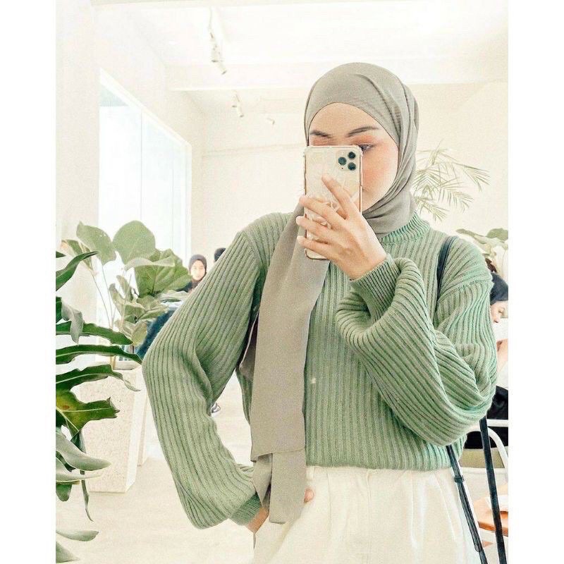 BAYONETA SWEATER TURTLENECKAtasan Wanita Oversize Rajut Halus Ballon Knit