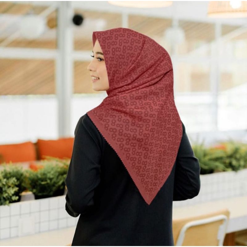 SALE HIJAB / HURUF MERAH / COD / KERUDUNG VOAL MOTIF / SEGI EMPAT VOAL / JILBAB TERBARU / LASER CUT