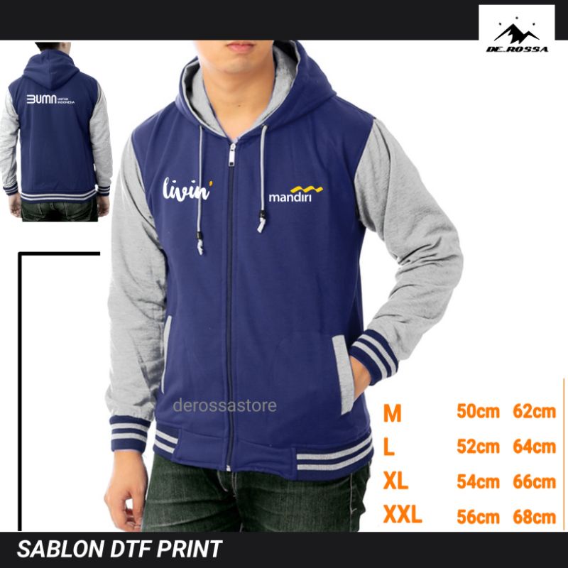Jaket Zipper Bank Logo LIVIN mandiri